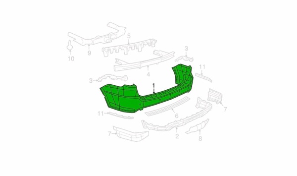 Alternative view of ZDERZAK TYLNY DODGE DURANGO 2014-2020 ( KOD OE 68304552AB )